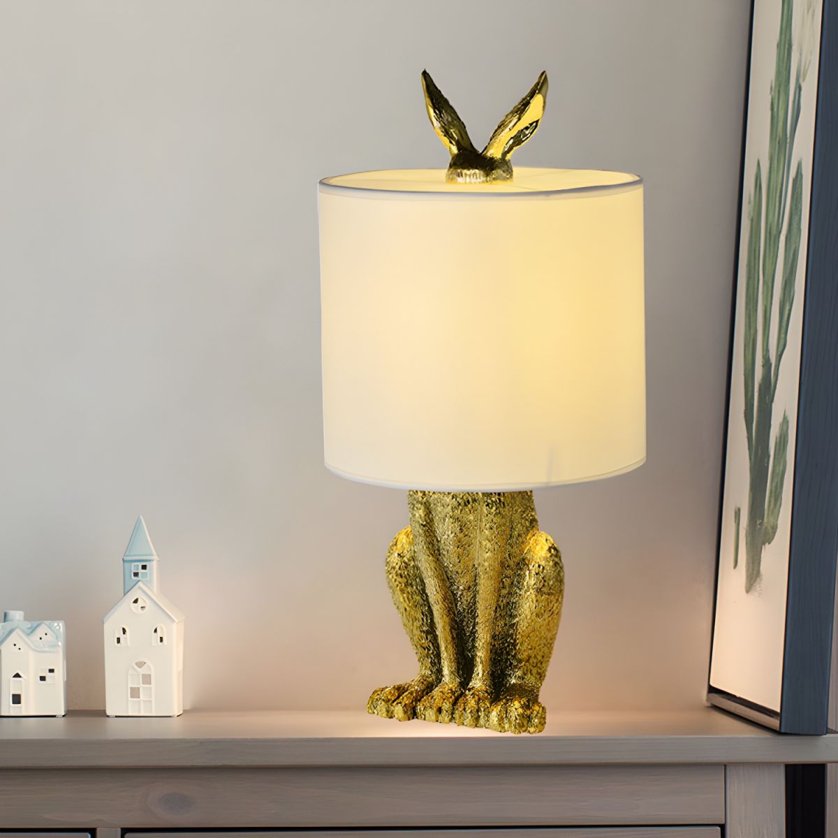 Resin Rabbit Mask Table Lamp Nordic Art Deco Style | Luminexi