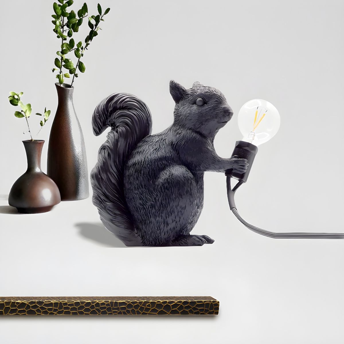 Resin Squirrel Table Lamp Nordic Art Deco Style | Ortivo