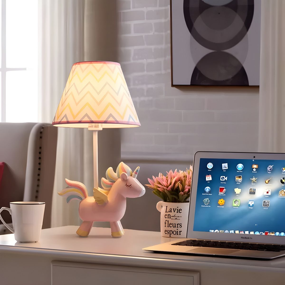 Resin Unicorn Table Lamp for Kids Room | Lunara