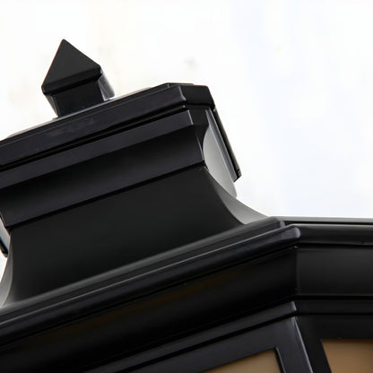 Retro Black Metal Outdoor Pillar Lamp Light | Jenvaro