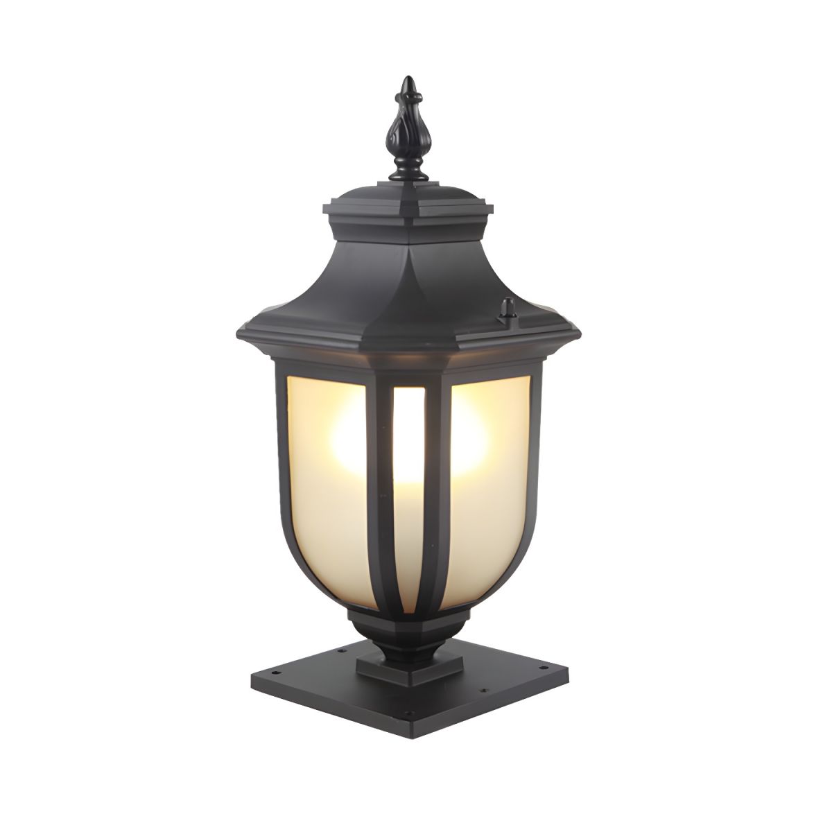 Retro Black Metal Outdoor Pillar Lamp Light | Jenvaro