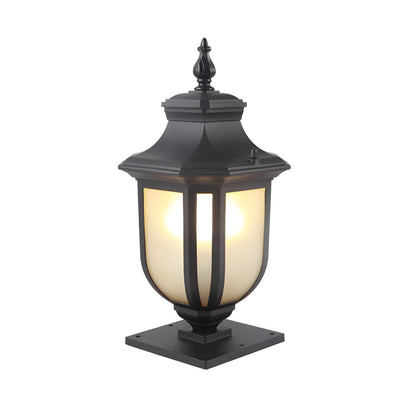 Retro Black Metal Outdoor Pillar Lamp Light | Jenvaro