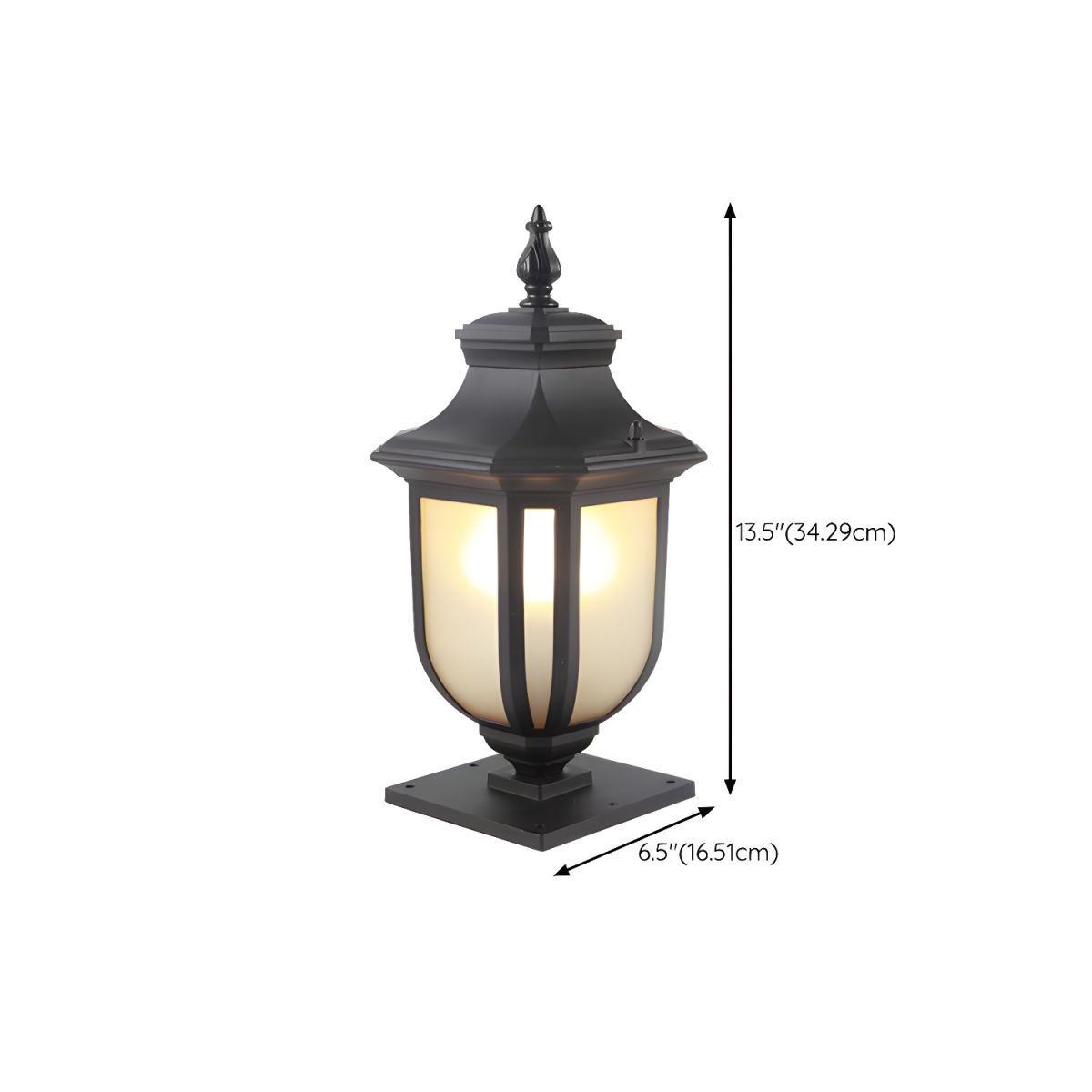 Retro Black Metal Outdoor Pillar Lamp Light | Jenvaro