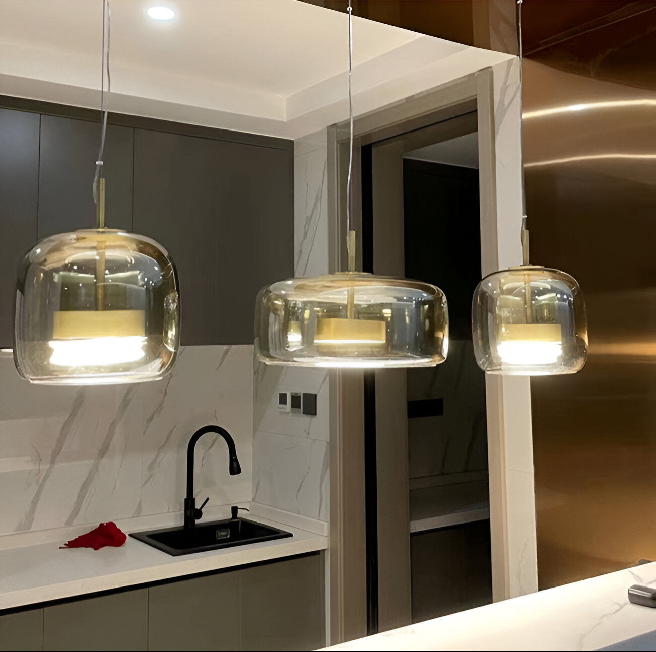 Retro Glass LED Pendant Light Modern Style | Orvixy