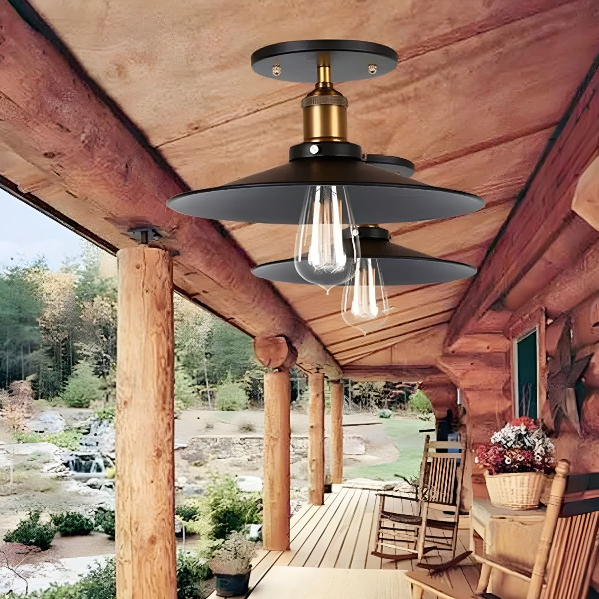 Retro Industrial Metal Ceiling Light Fixture | Virela