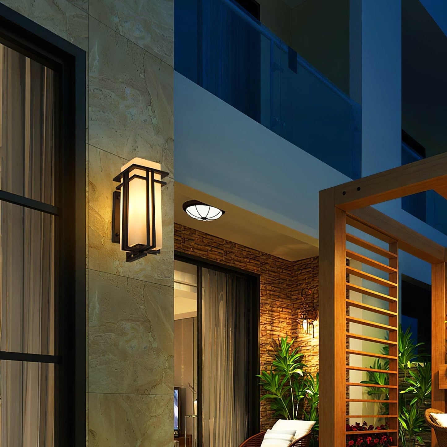 Retro Industrial Outdoor Glass Wall Light Fixture | Relnix