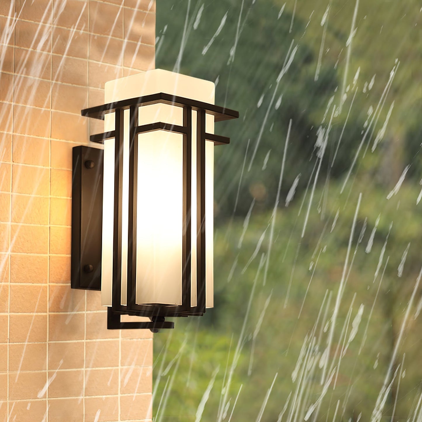 Retro Industrial Outdoor Glass Wall Light Fixture | Relnix