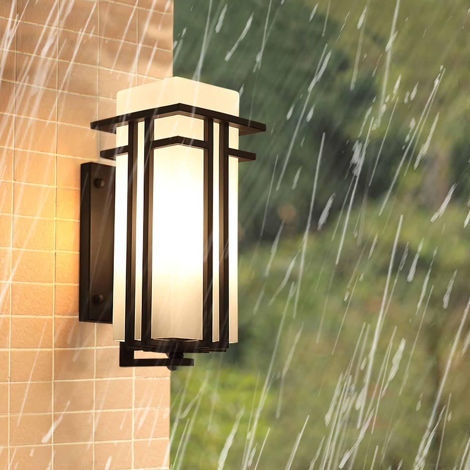 Retro Industrial Outdoor Glass Wall Light Fixture | Relnix