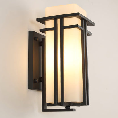 Retro Industrial Outdoor Glass Wall Light Fixture | Relnix
