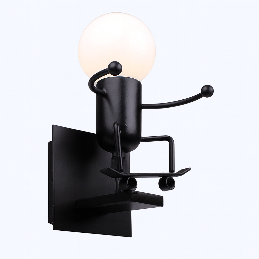 Retro Robot Metal Wall Light for Indoor Rooms | Lumivex