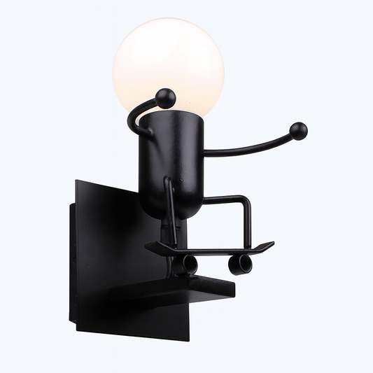 Retro Robot Metal Wall Light for Indoor Rooms | Lumivex