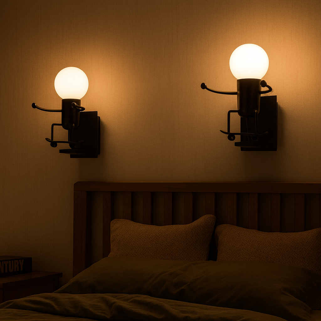 Retro Robot Metal Wall Light for Indoor Rooms | Lumivex