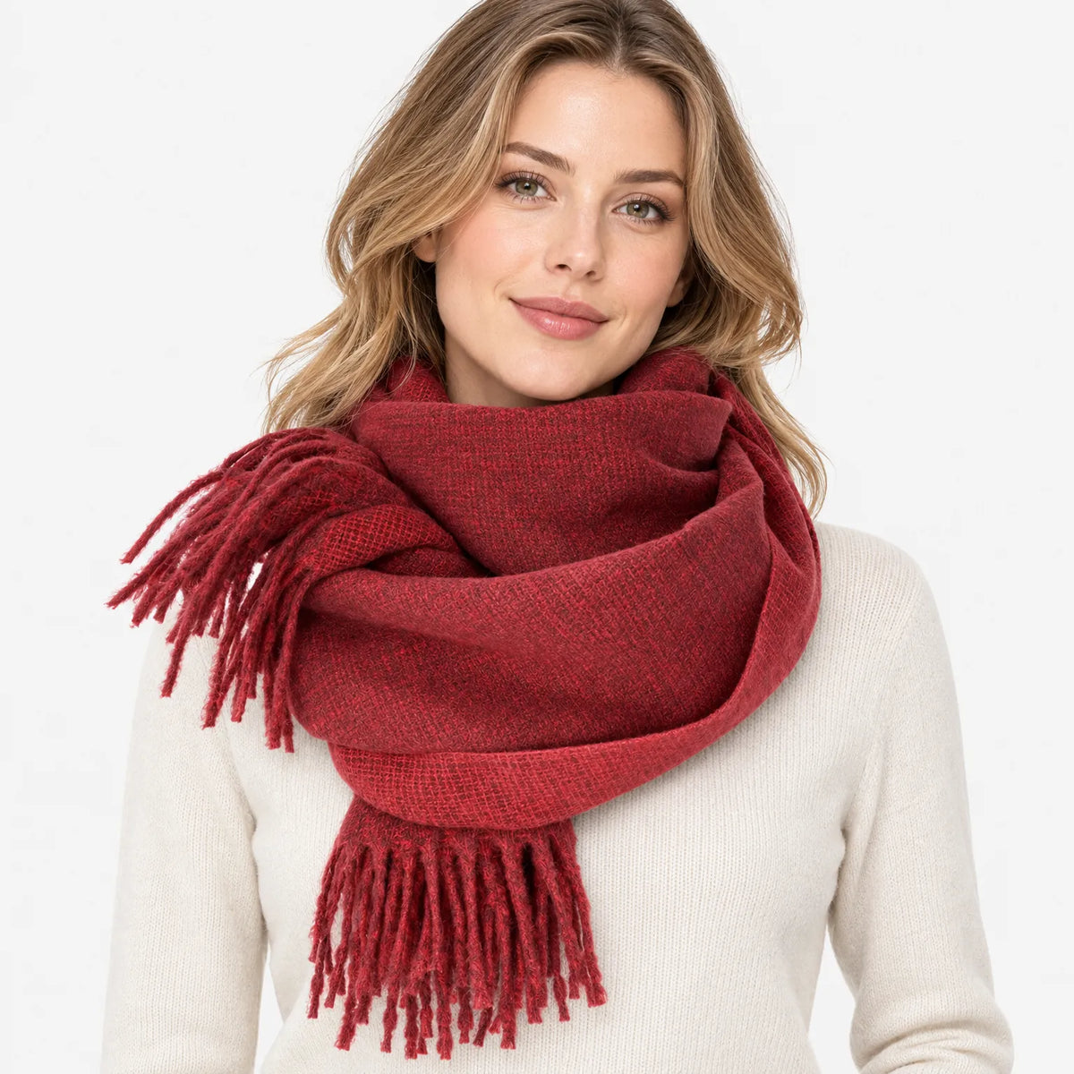 Reversible Fringed Winter Scarf