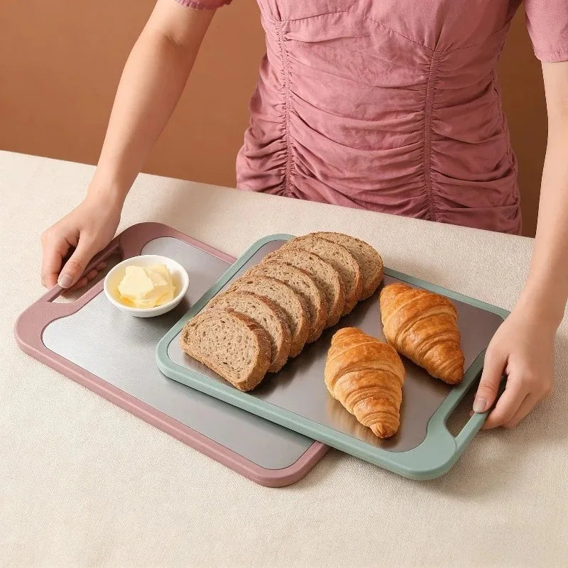 Reversible Kitchen Cutting Board with Built In Grater