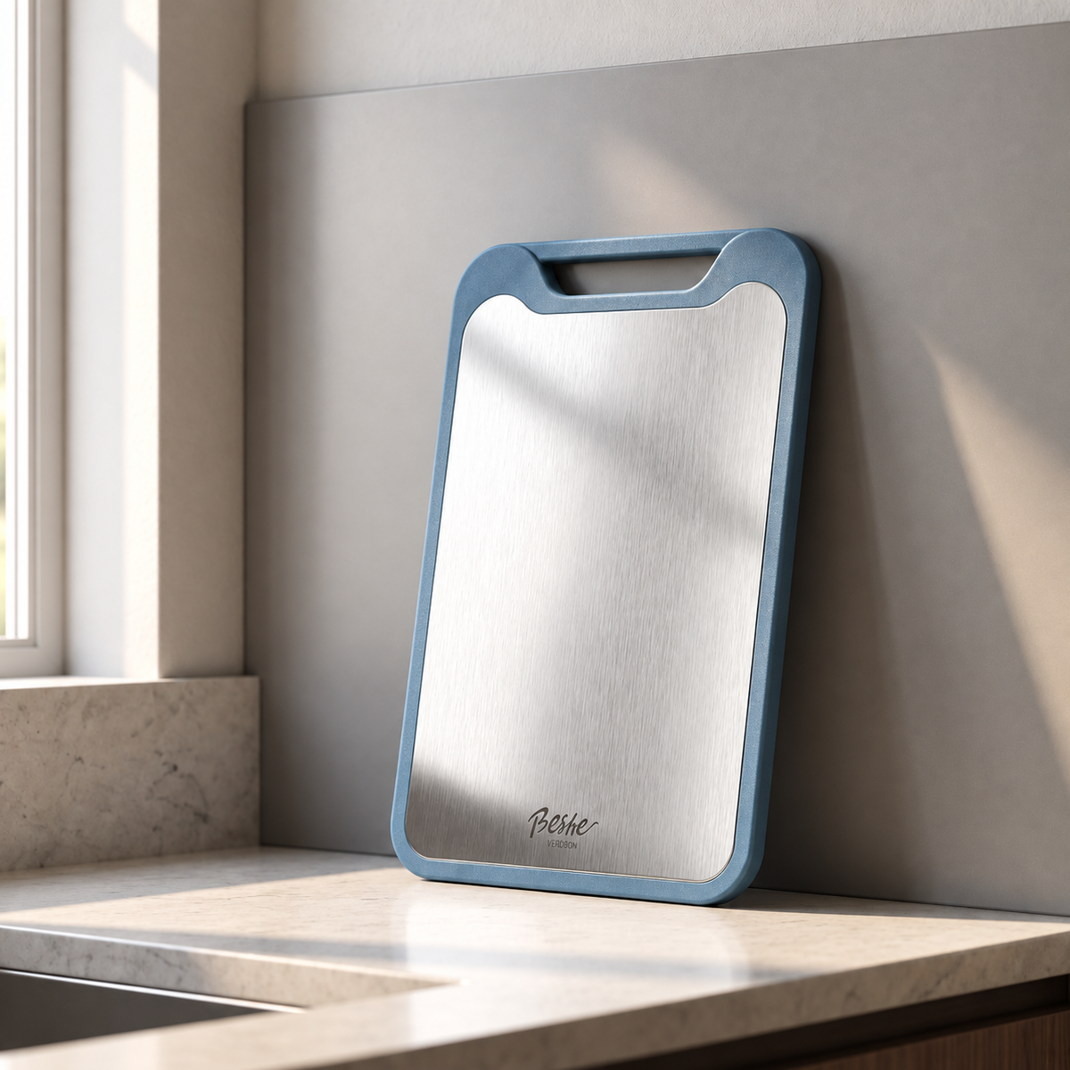 Reversible Kitchen Cutting Board with Built In Grater
