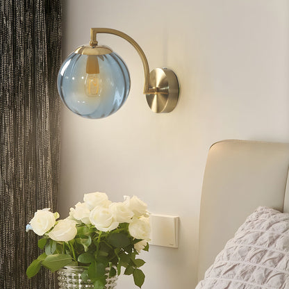 Ribbed Glass Globe Wall Sconce Nordic Style | Globelle
