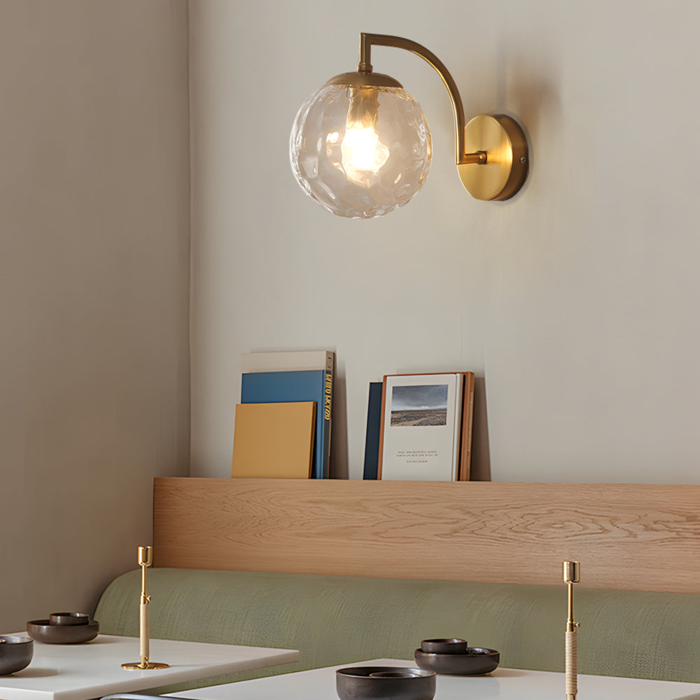 Ribbed Glass Globe Wall Sconce Nordic Style | Globelle