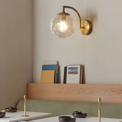 Ribbed Glass Globe Wall Sconce Nordic Style | Globelle