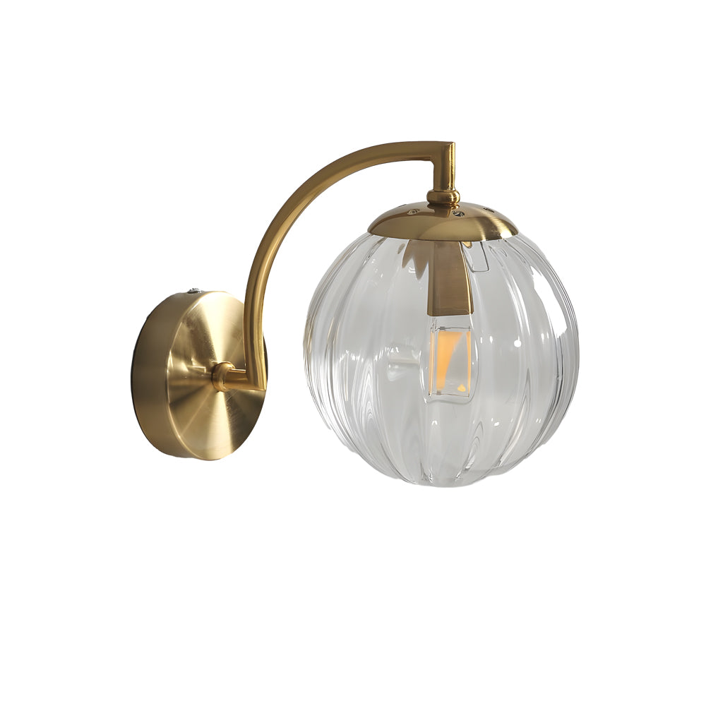 Ribbed Glass Globe Wall Sconce Nordic Style | Globelle