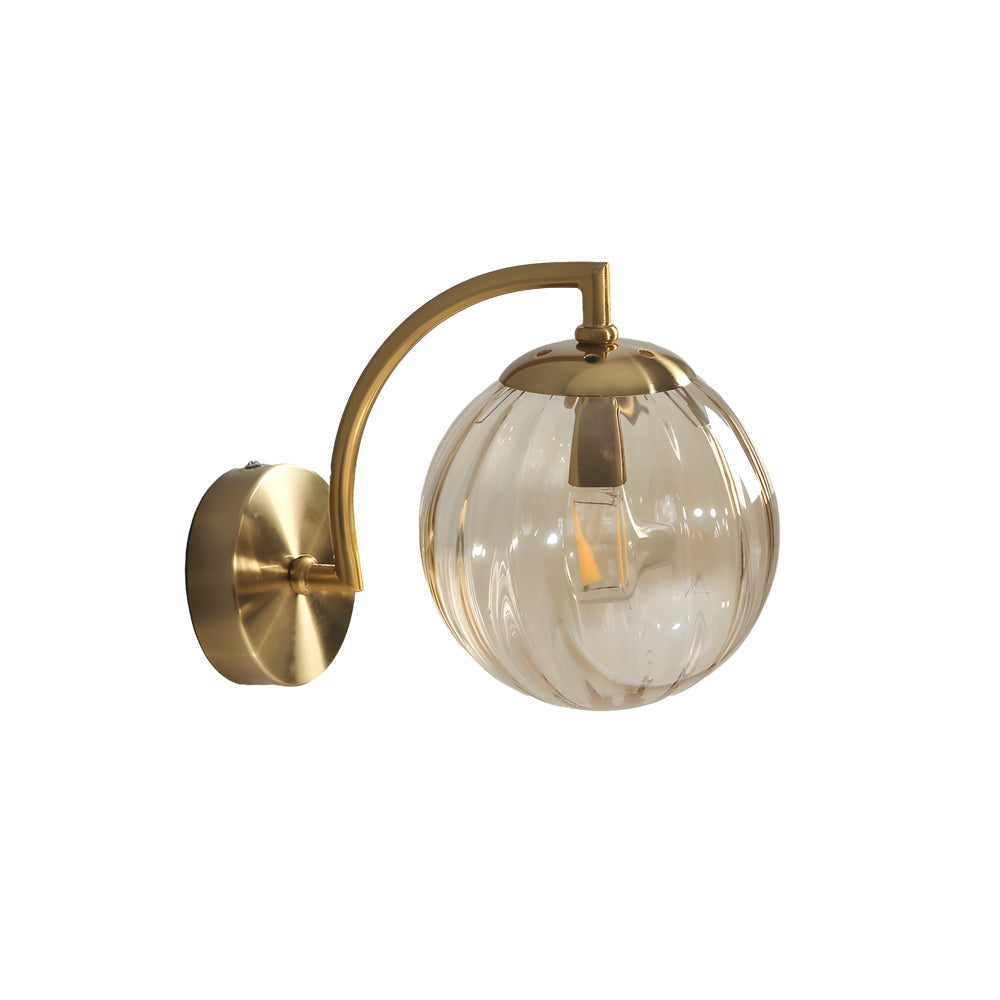 Ribbed Glass Globe Wall Sconce Nordic Style | Globelle