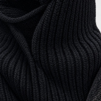 Ribbed Knit Hooded Balaclava Hat