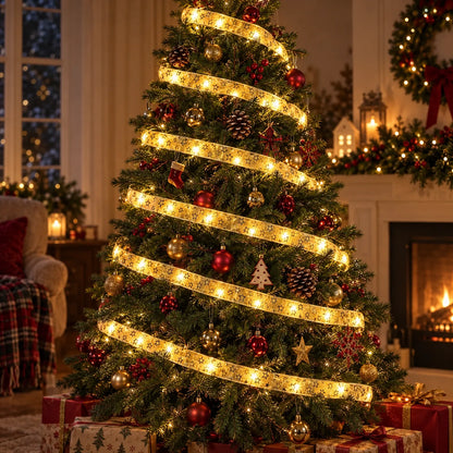 Ribbon Christmas Fairy String Lights