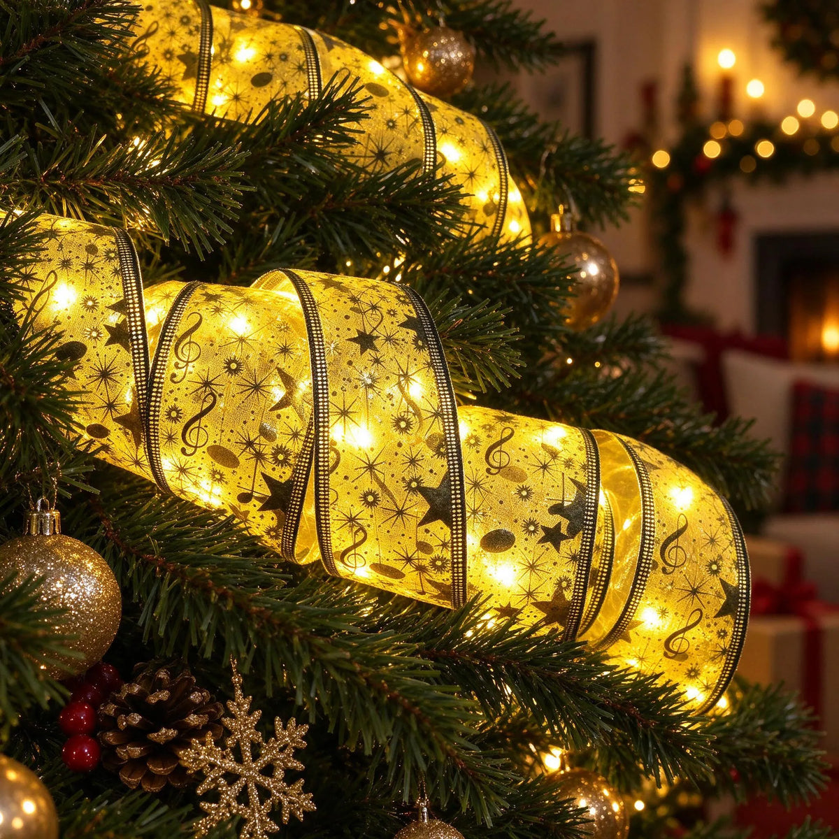 Ribbon Christmas Fairy String Lights