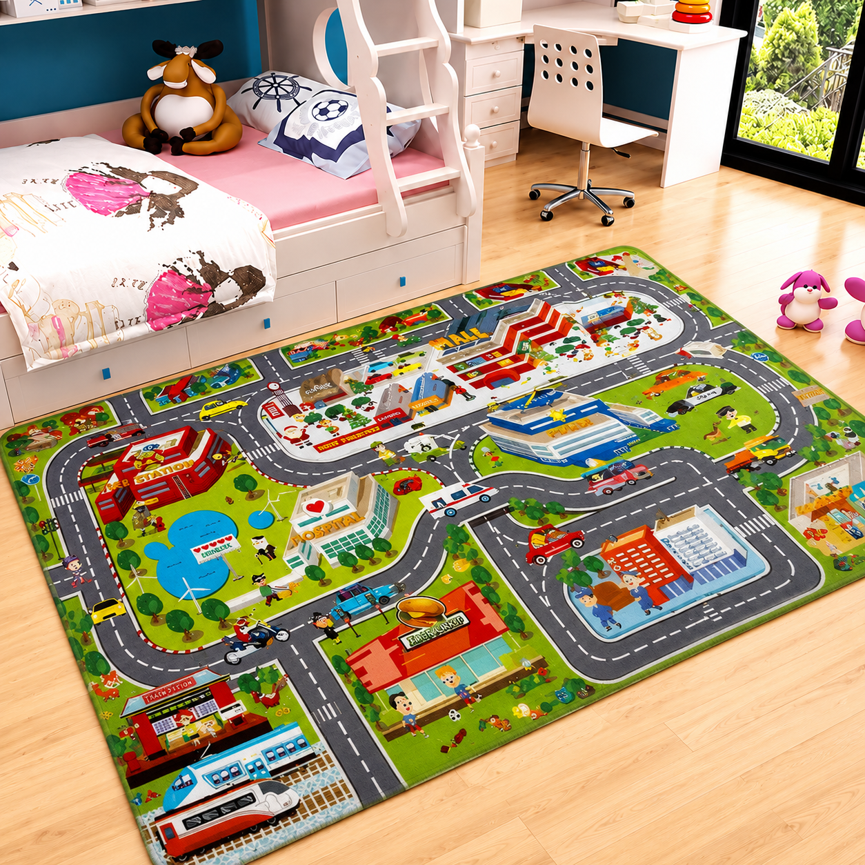 Road City Play Mat for Kids Indoor Play Areas | Tavoria