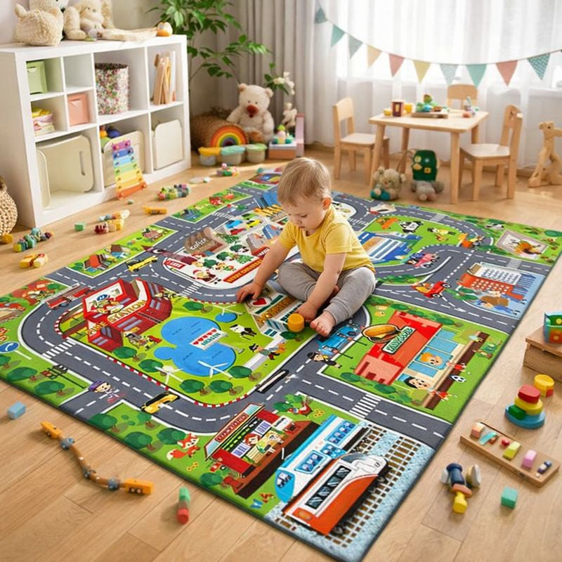 Road City Play Mat for Kids Indoor Play Areas | Tavoria