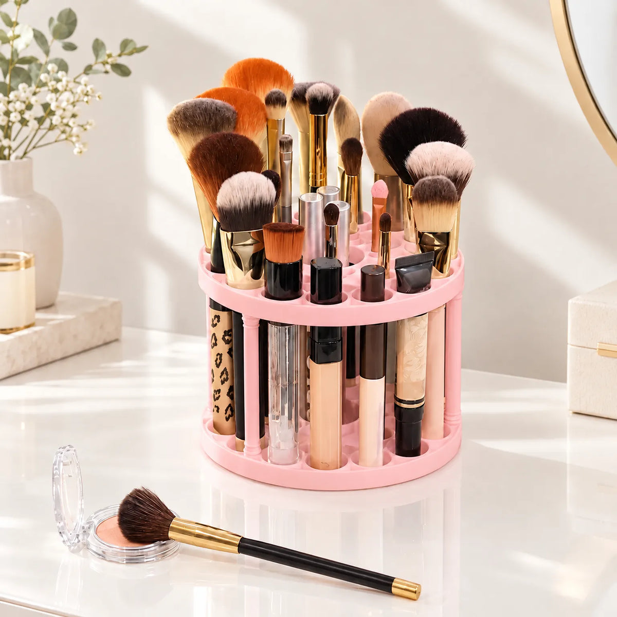 Rotating Makeup Brush Storage Rack