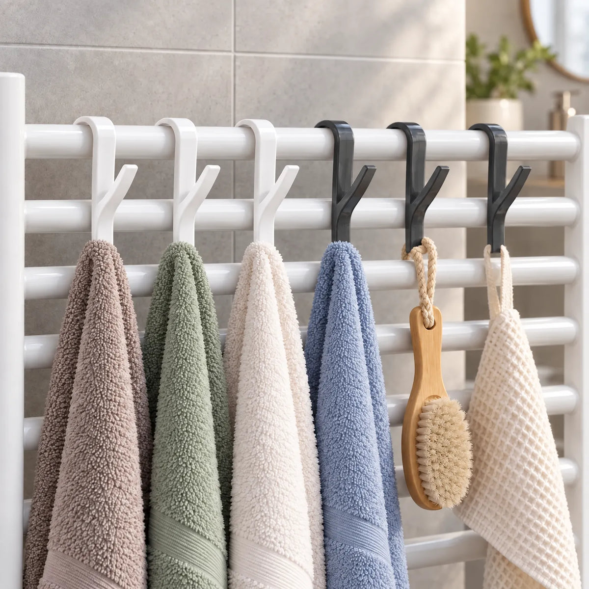 Rotating Towel Hook for Radiators and Shower Rails
