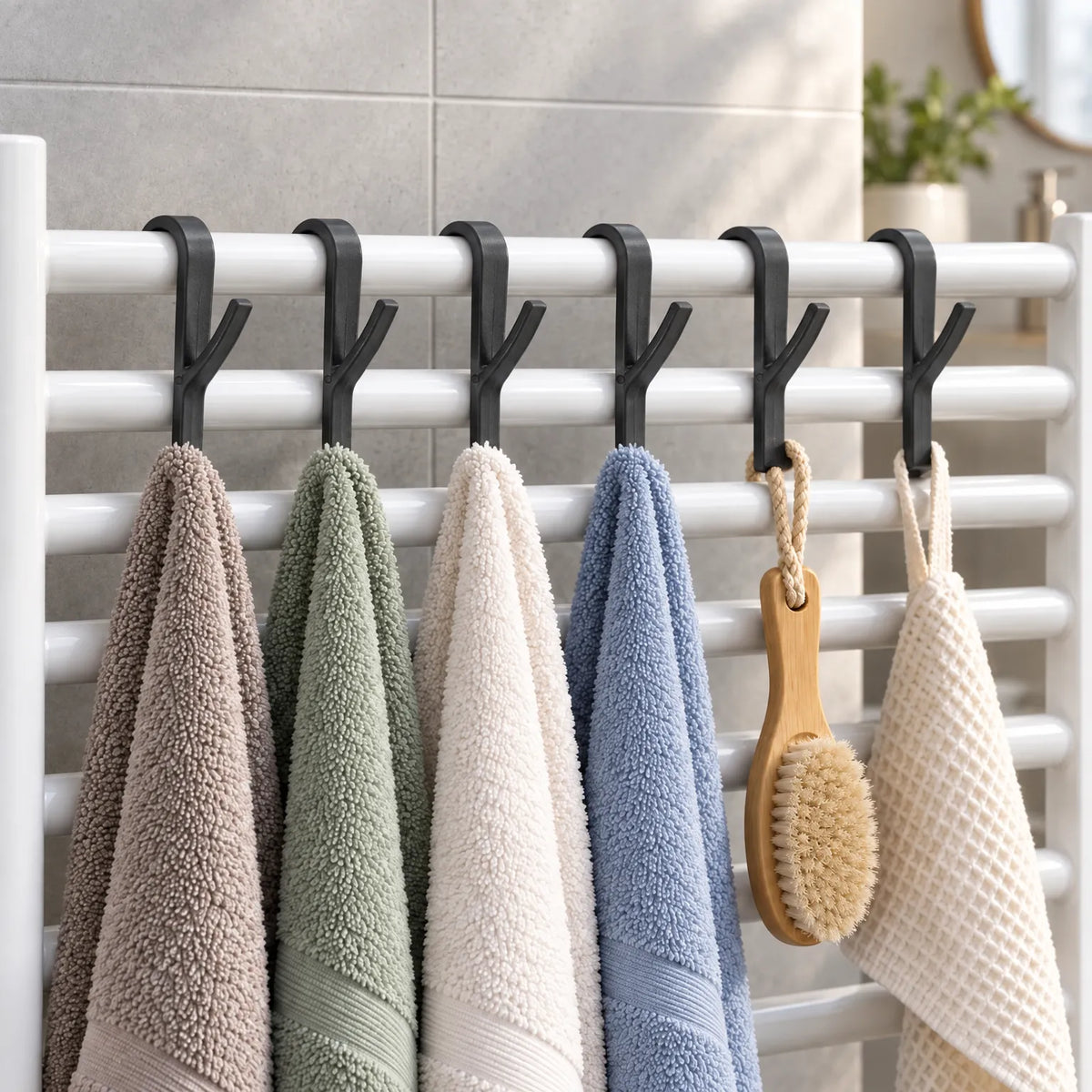 Rotating Towel Hook for Radiators and Shower Rails