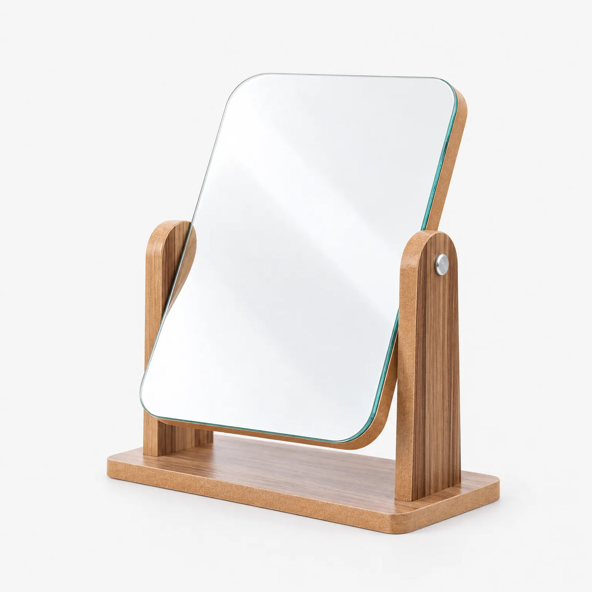 Rotating Vanity Mirror with Wooden Stand