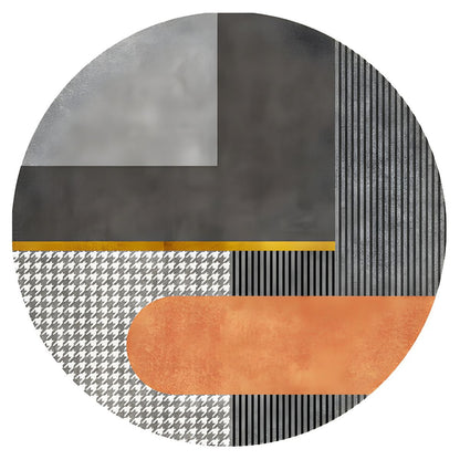 Round Geometric Pattern Glam Area Rug Contemporary Decor | Elvoria