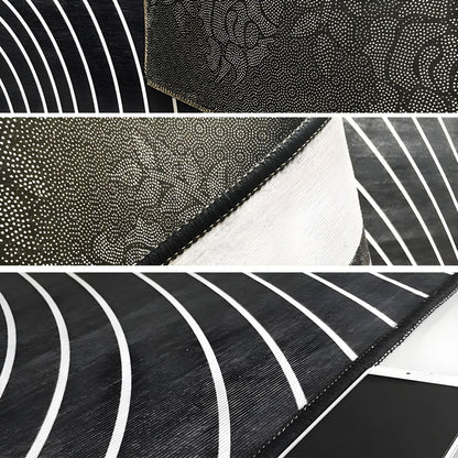 Round Geometric Pattern Modern Glam Polyester Rug | Tavrino