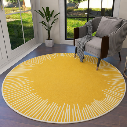 Round Geometric Polyester Area Rug Anti Slip Modern | Velthora