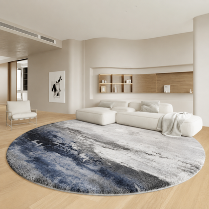 Round Lambswool Rug Nordic Abstract Soft Pet Friendly | Korvelle