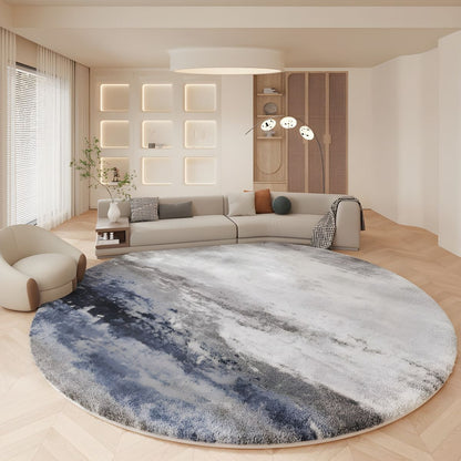 Round Lambswool Rug Nordic Abstract Soft Pet Friendly | Korvelle