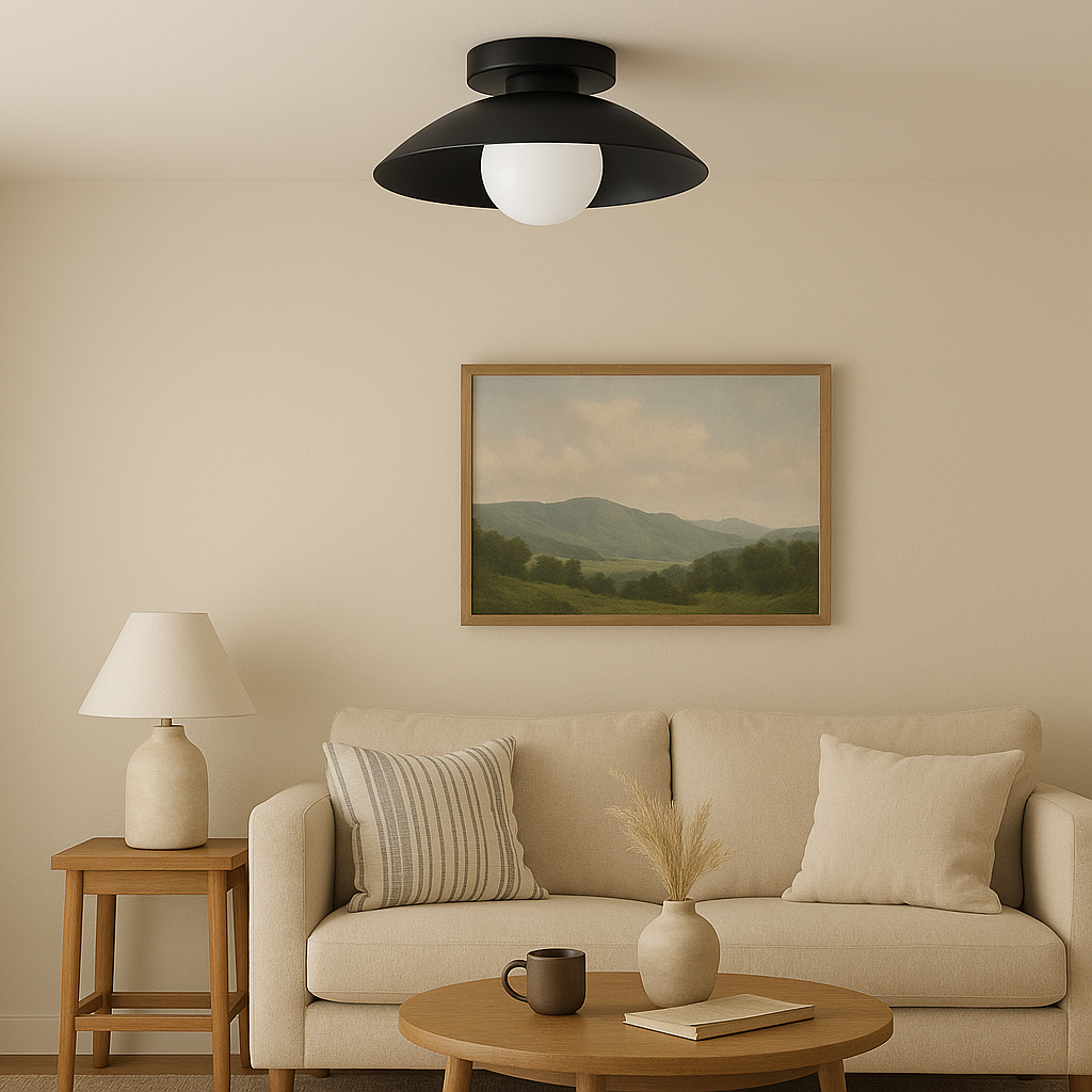 Round Metal Ceiling Light for Minimalist Spaces | Luvetra