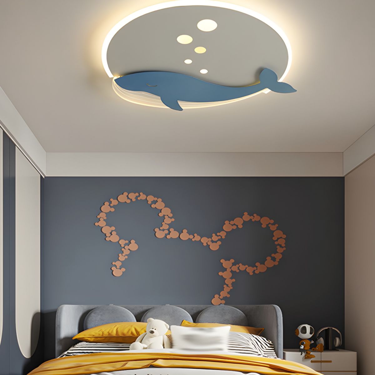 Round Metal Scandinavian Kids Ceiling Light | Tarvone