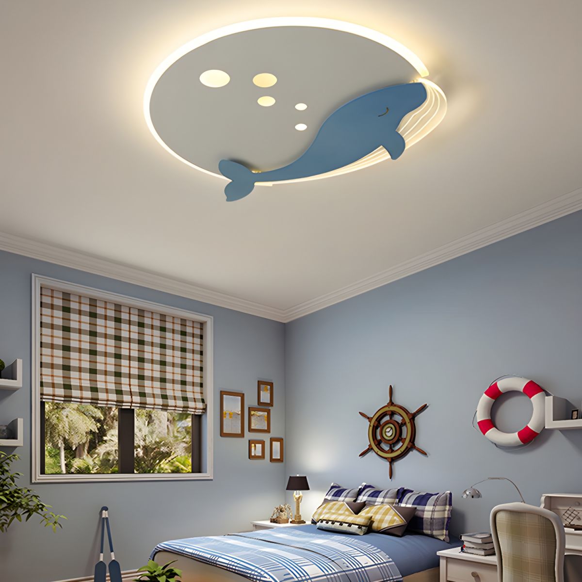 Round Metal Scandinavian Kids Ceiling Light | Tarvone