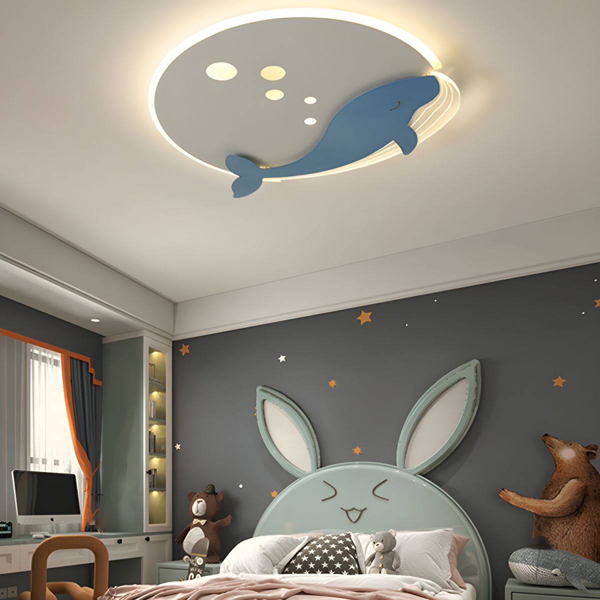Round Metal Scandinavian Kids Ceiling Light | Tarvone
