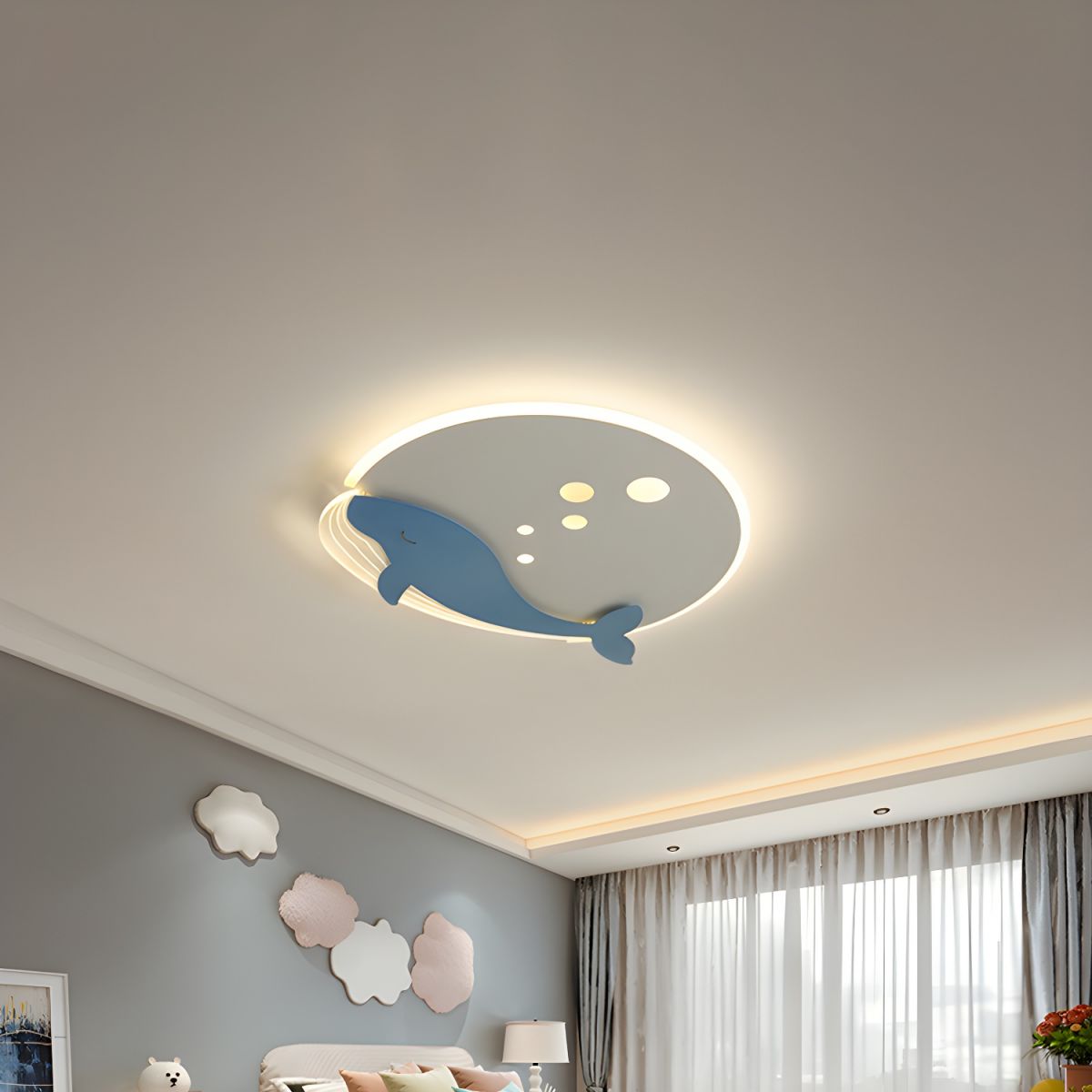 Round Metal Scandinavian Kids Ceiling Light | Tarvone