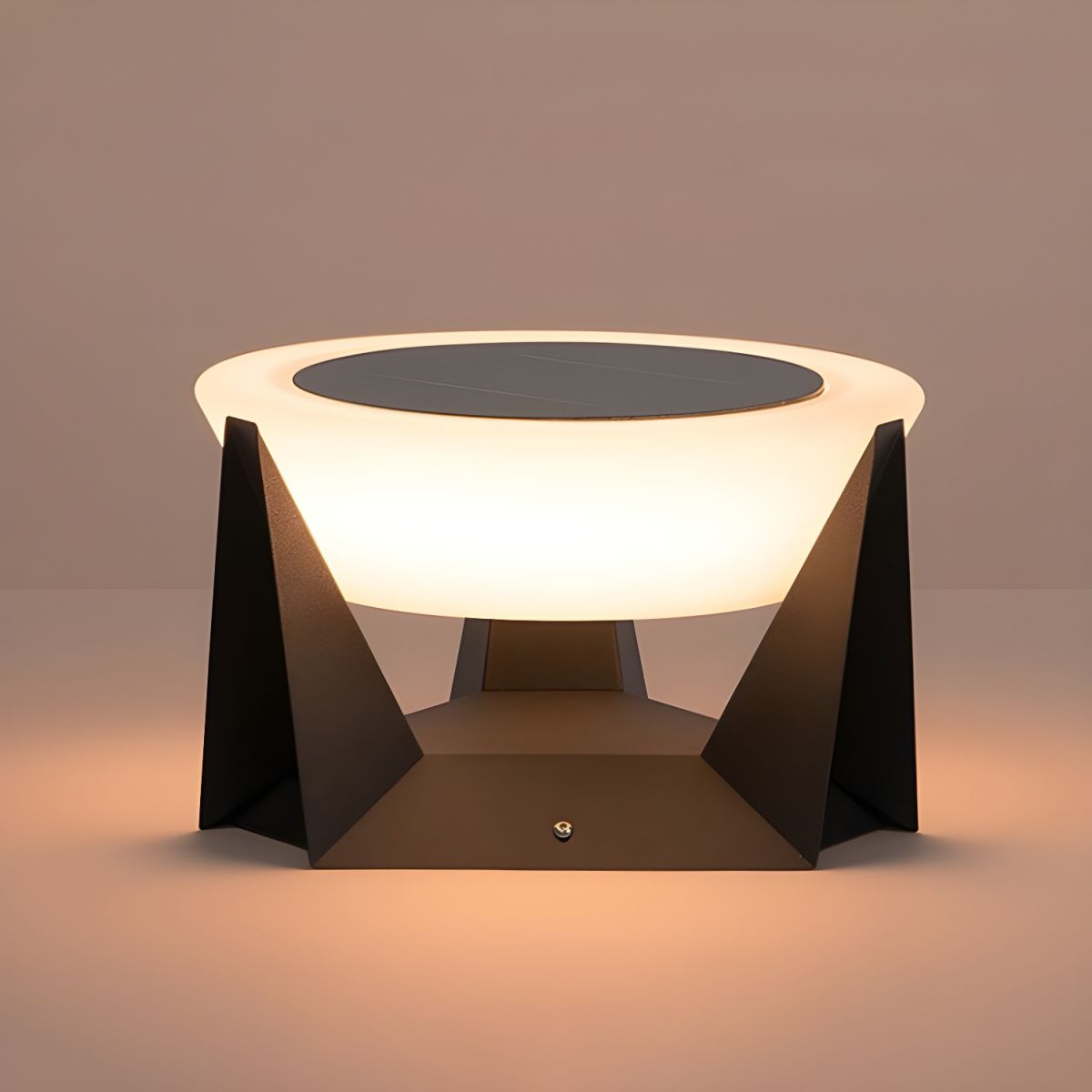 Round Metal Solar Outdoor Pillar Light | Gorvico
