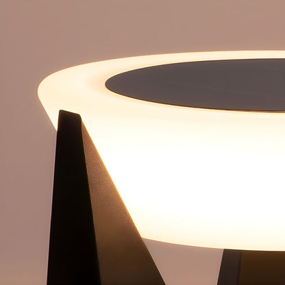Round Metal Solar Outdoor Pillar Light | Gorvico