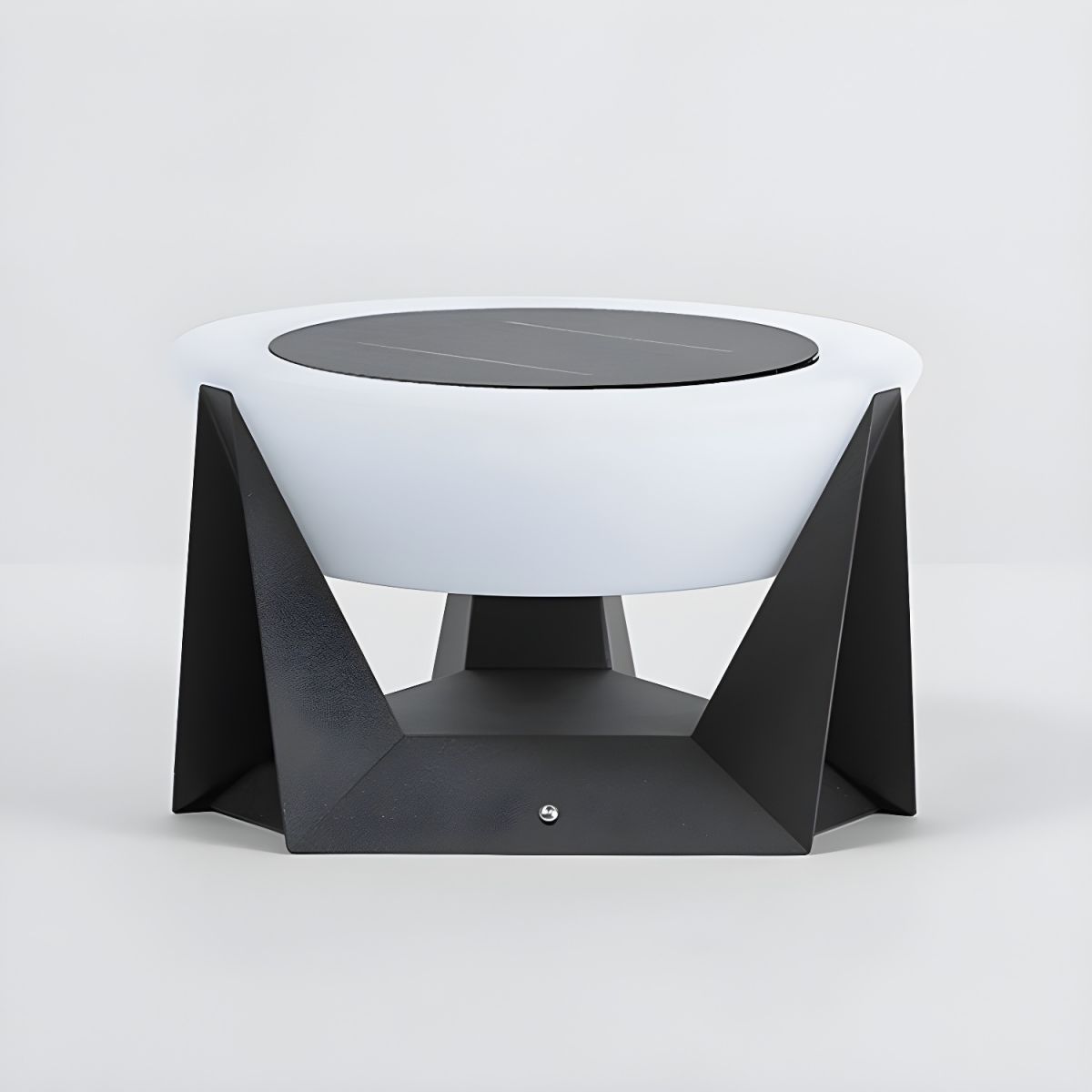 Round Metal Solar Outdoor Pillar Light | Gorvico