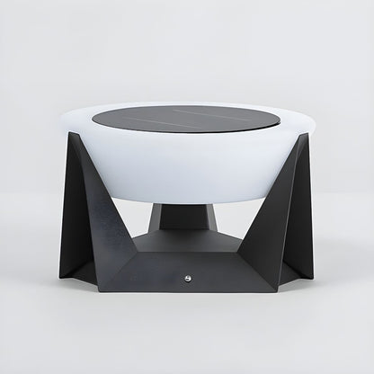 Round Metal Solar Outdoor Pillar Light | Gorvico