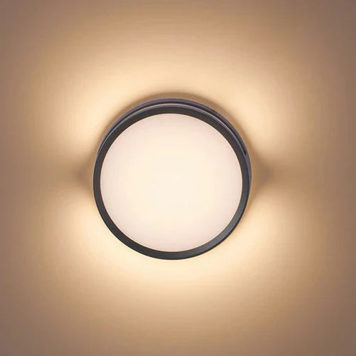 Round Outdoor LED Wall Light Modern Metal Design | Quorix