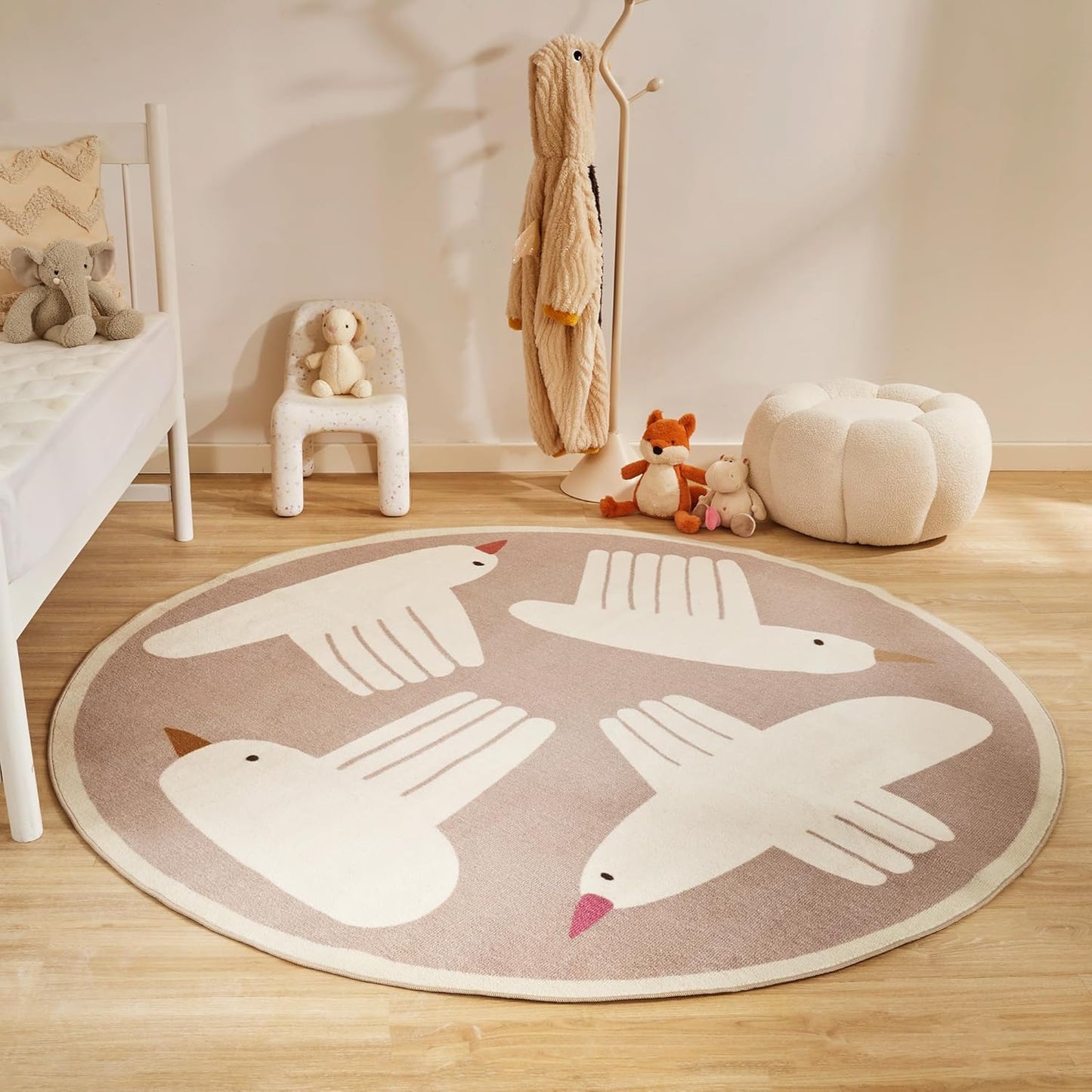 Round Play Mat Washable Polypropylene Rug for Playroom | Luneris
