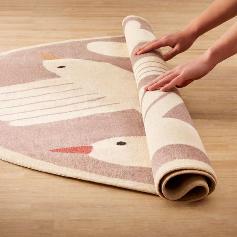 Round Play Mat Washable Polypropylene Rug for Playroom | Luneris